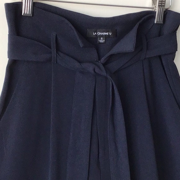 LA Charme U Paperbag Wide Leg Trouser Pants - Picture 3 of 8